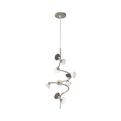 Linfa LED Pendant Light in Opaque Nickel (10-Light).
