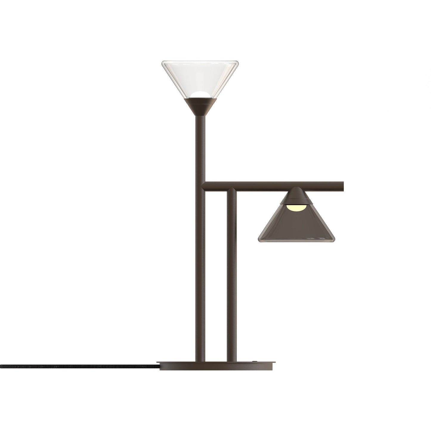 Linfa LED Table Lamp in Titanium (Smoke/Clear Glass).