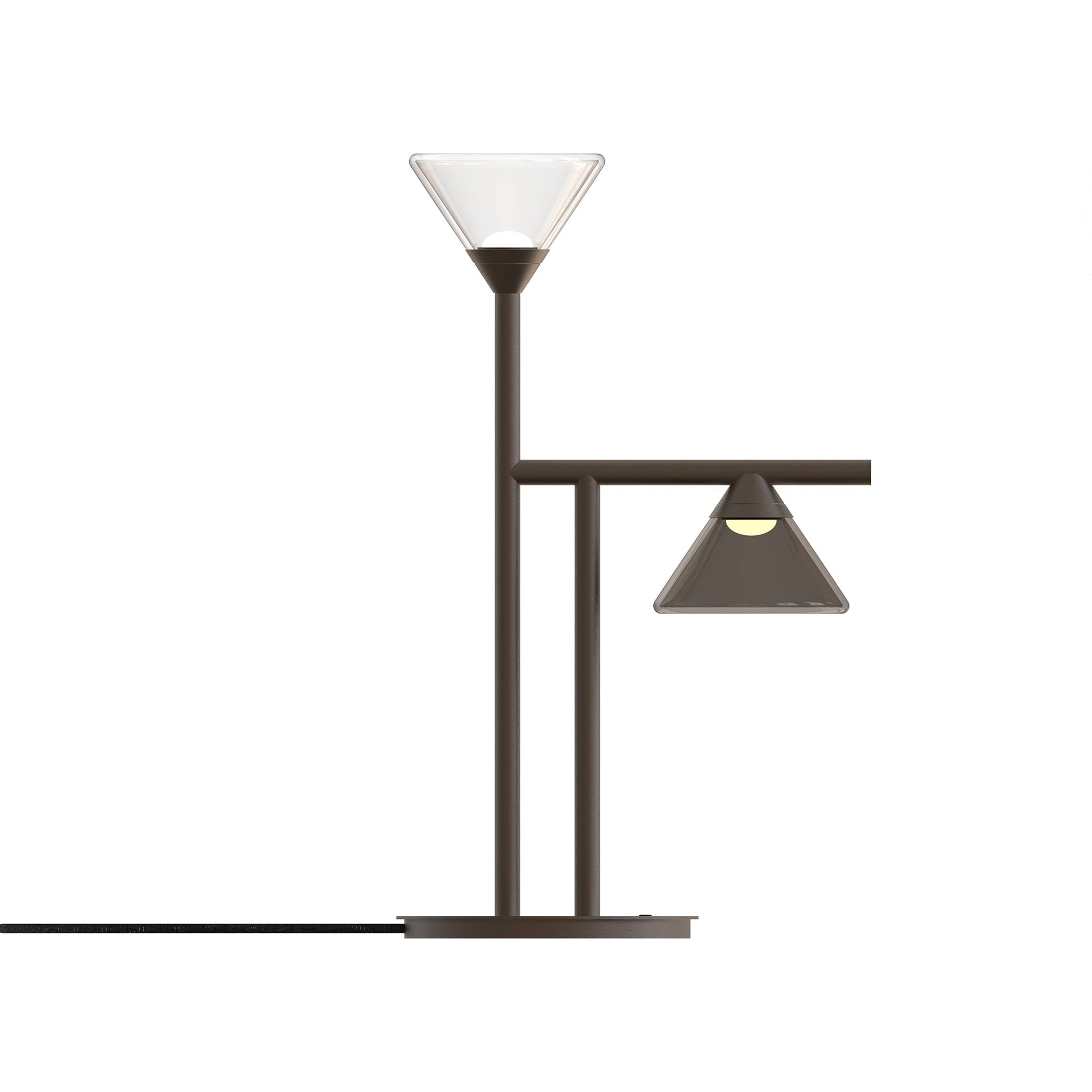 Linfa LED Table Lamp in Titanium (Smoke/Clear Glass).