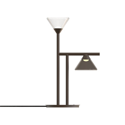 Linfa LED Table Lamp in Titanium (Smoke/Clear Glass).