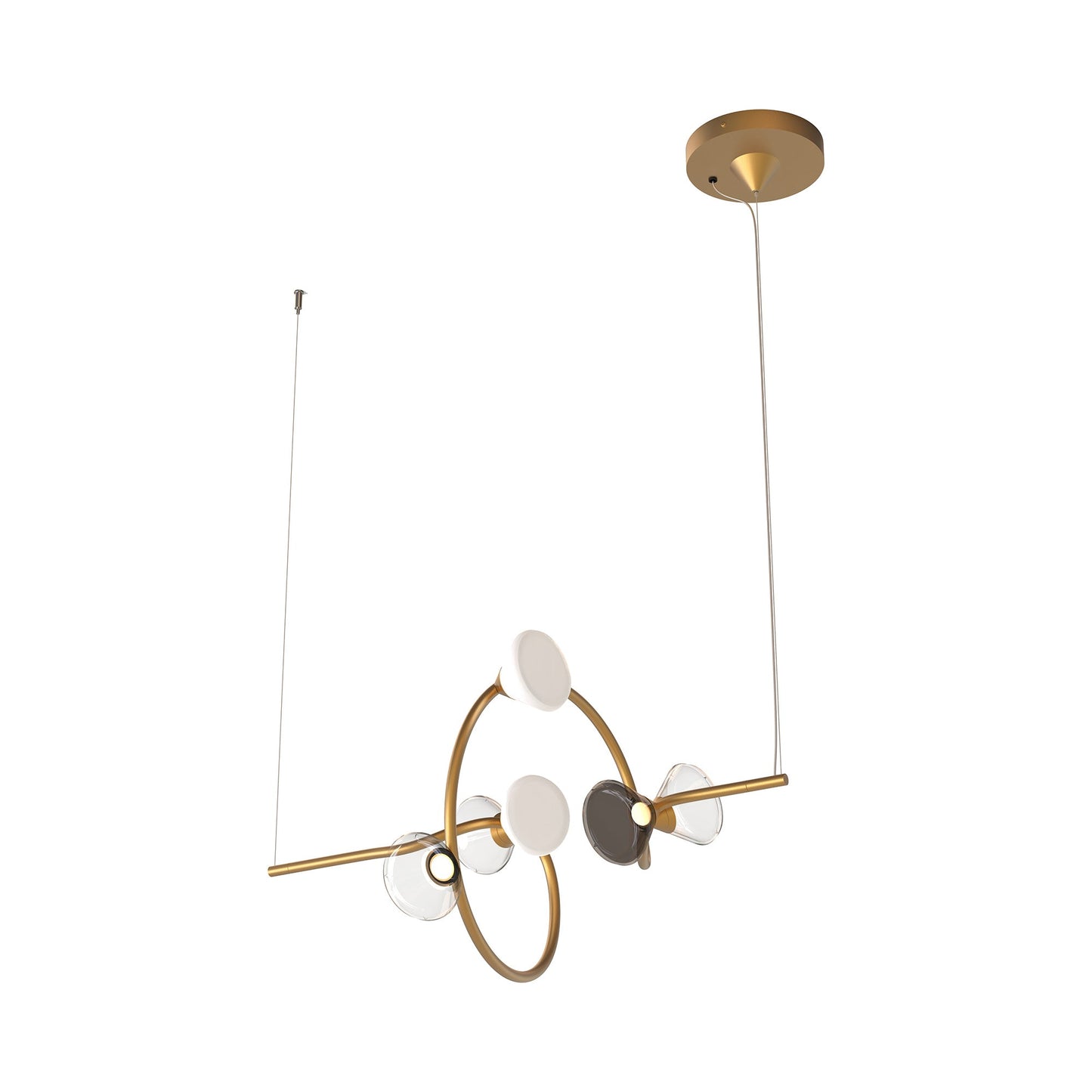 Linfa Linear LED Pendant Light in Hot Gold (6-Light).