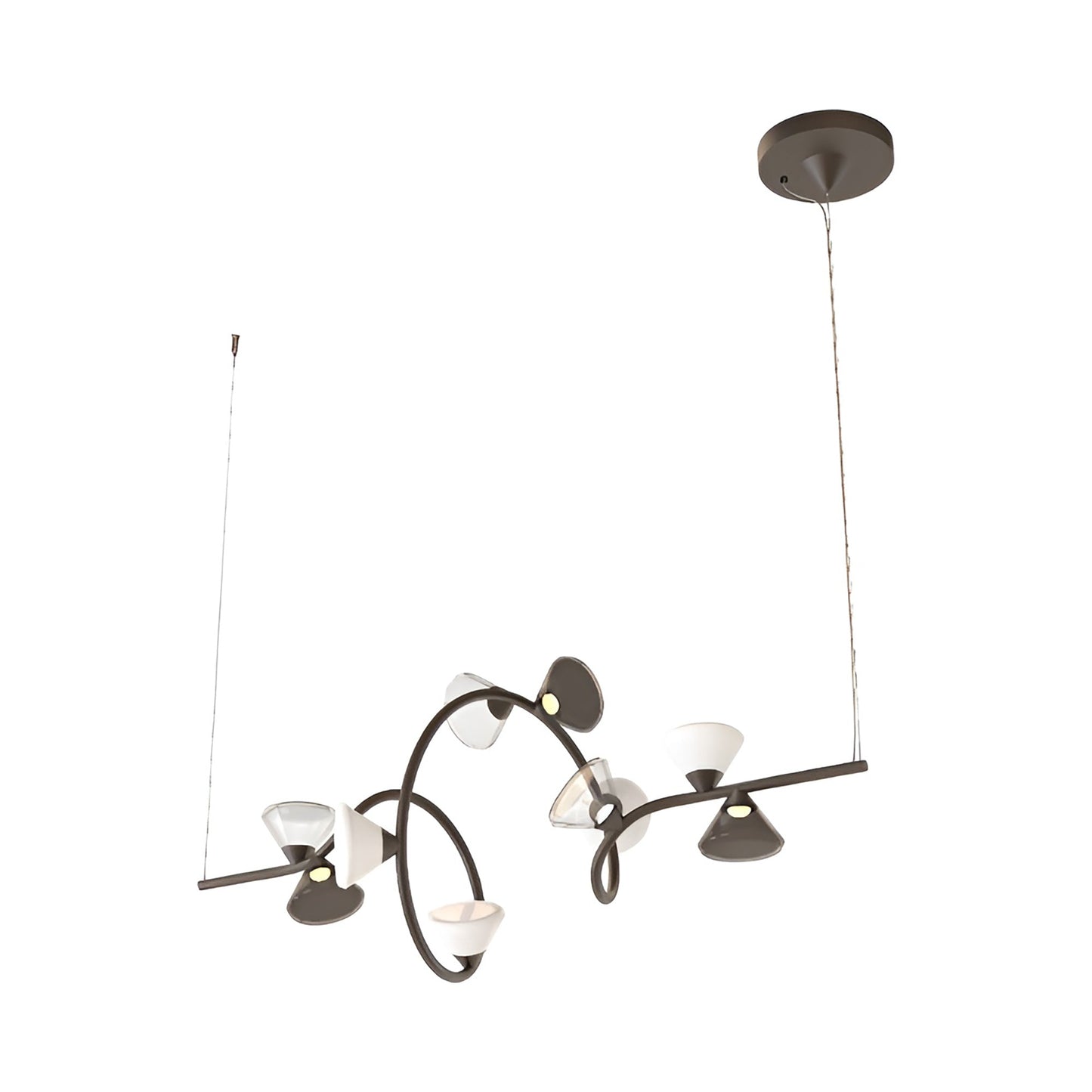 Linfa Linear LED Pendant Light in Titanium (10-Light).