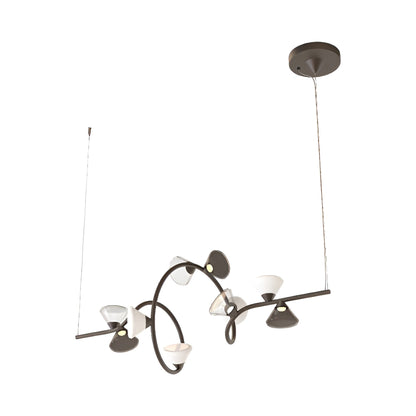 Linfa Linear LED Pendant Light in Titanium (10-Light).