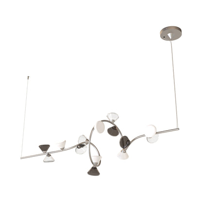 Linfa Linear LED Pendant Light in Opaque Nickel (14-Light).