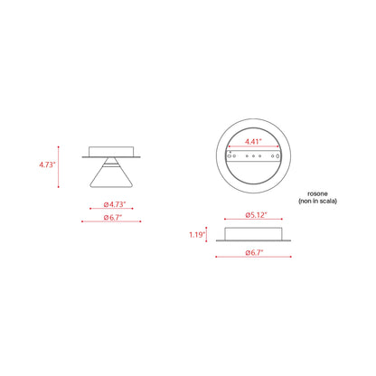 Linfa Round LED Ceiling / Wall Light - line drawing.