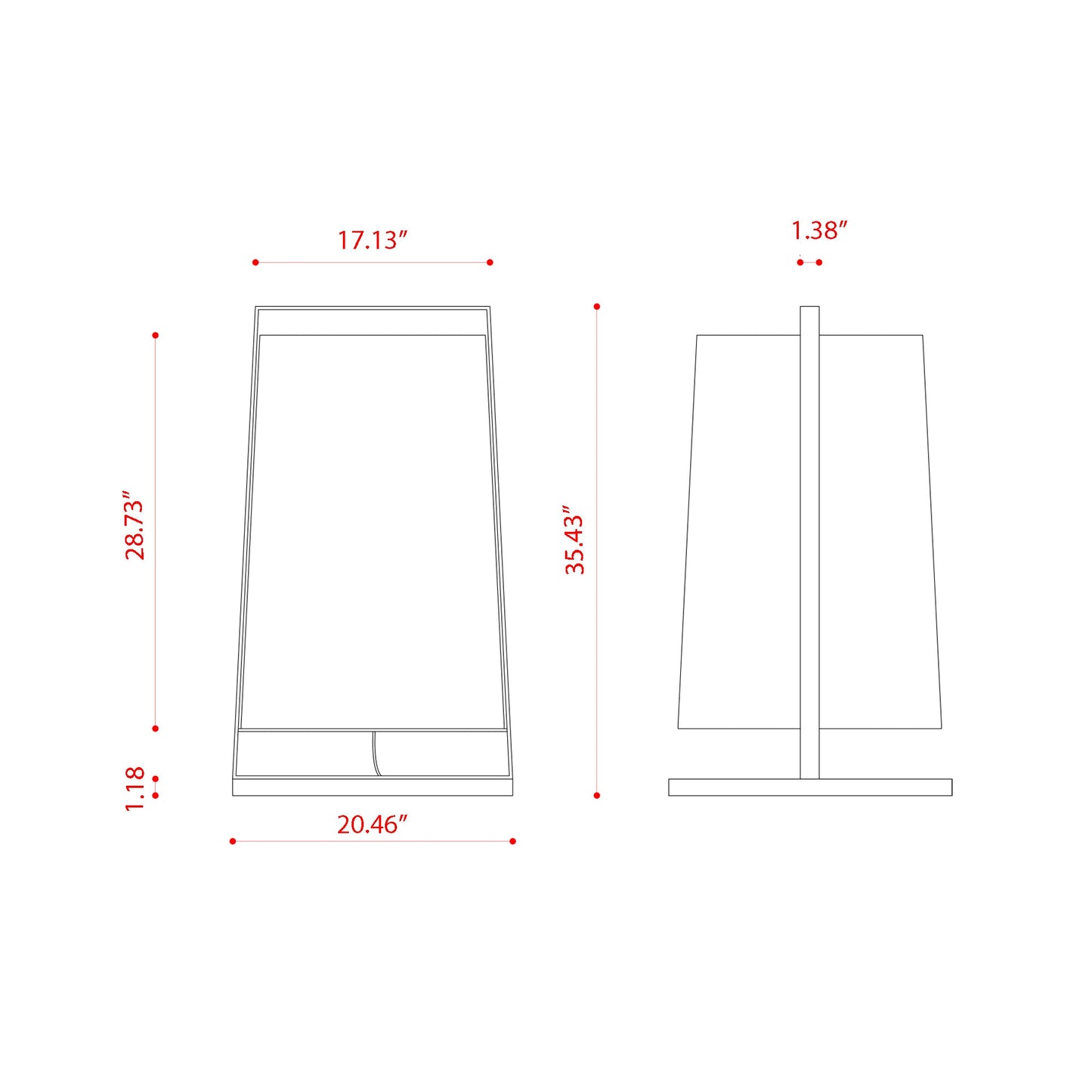 Macao Floor Lamp - line drawing.