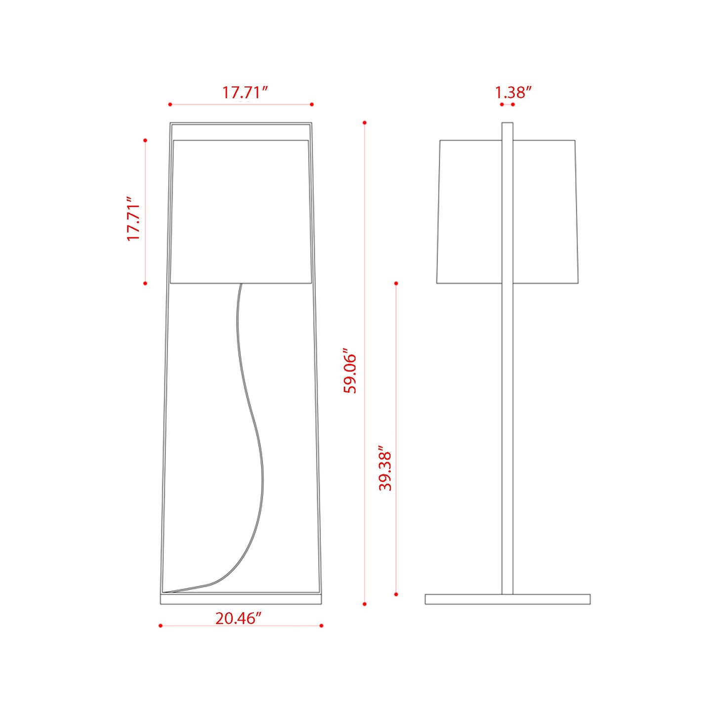 Macao Floor Lamp - line drawing.