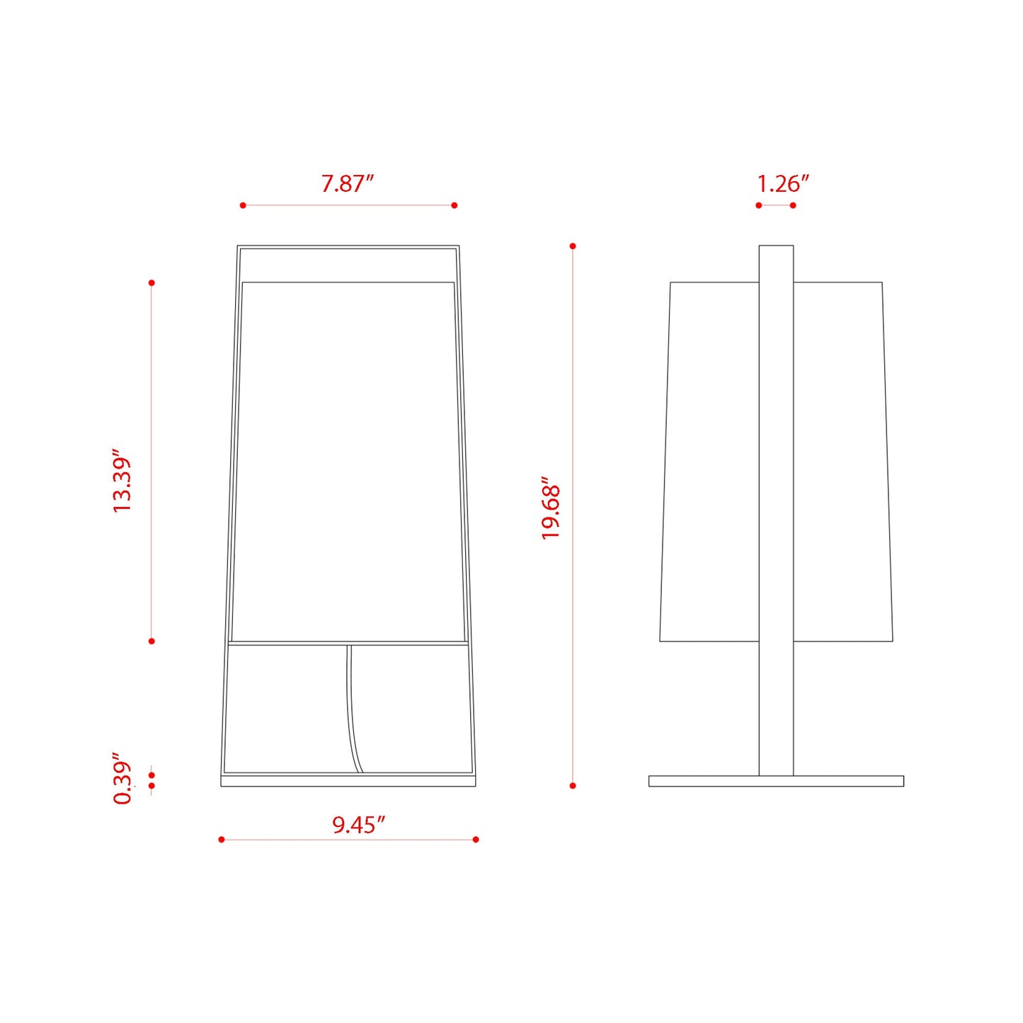 Macao Table Lamp - line drawing.