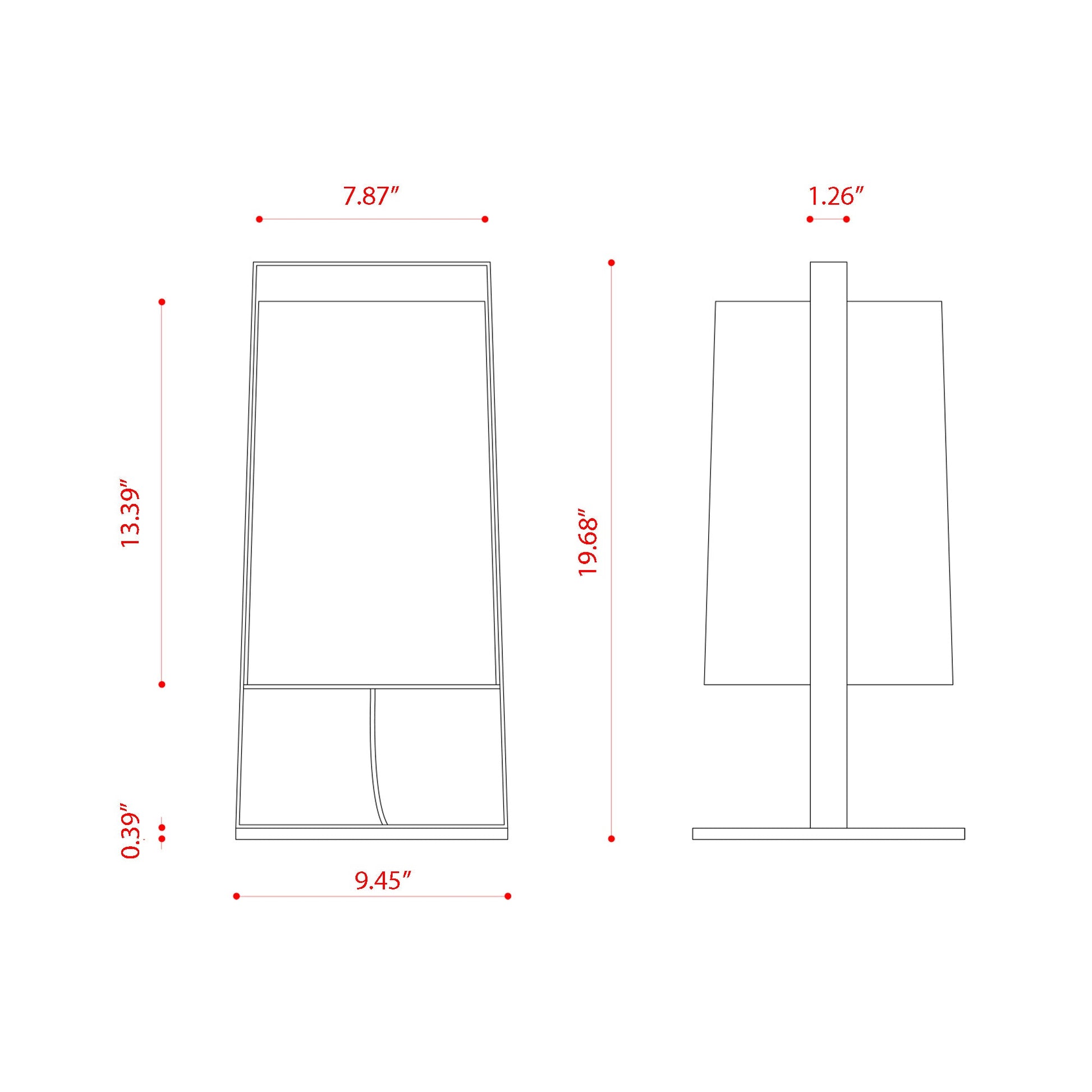 Macao Table Lamp - line drawing.