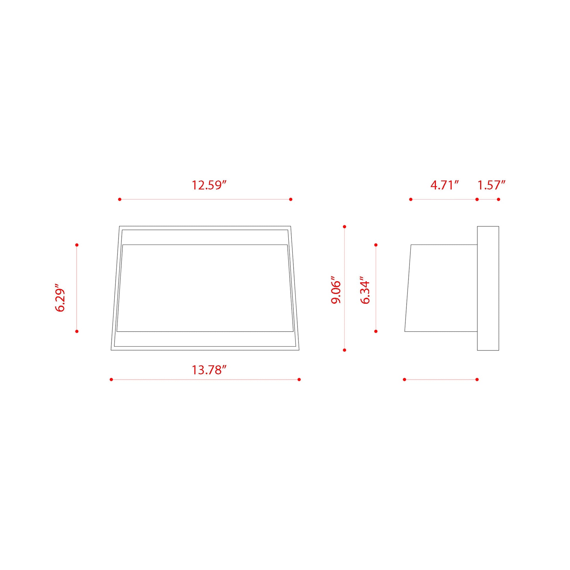 Macao Wall Light - line drawing.