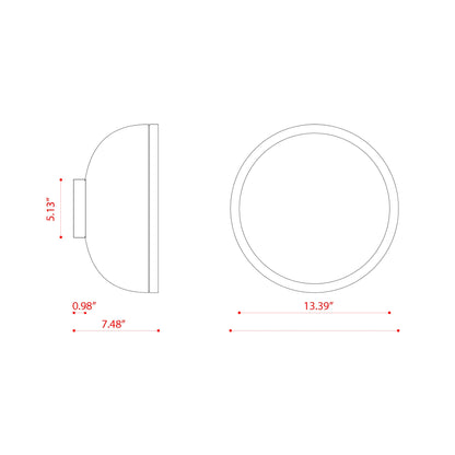 Molly LED Ceiling / Wall Light - line drawing.
