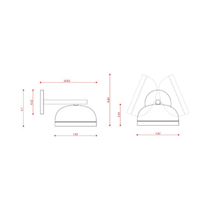 Molly LED Wall Light - line drawing.