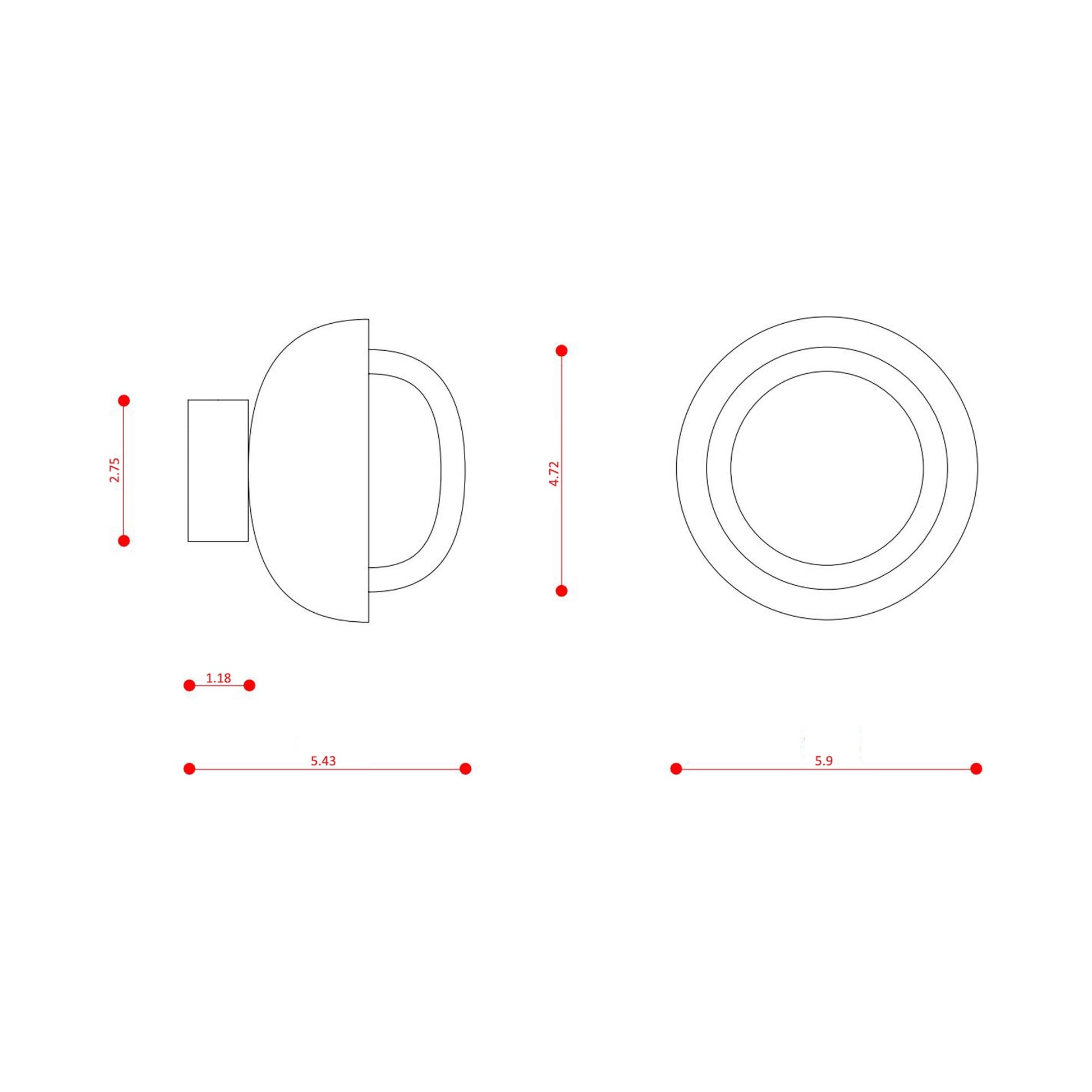 Muse Ceiling / Wall Light - line drawing.