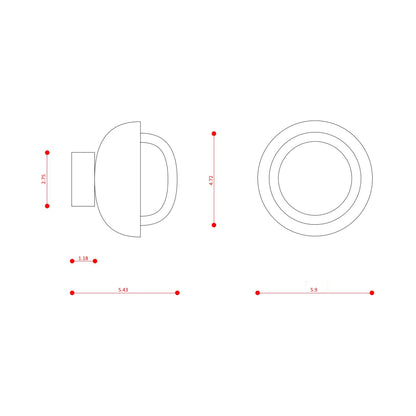 Muse Ceiling / Wall Light - line drawing.