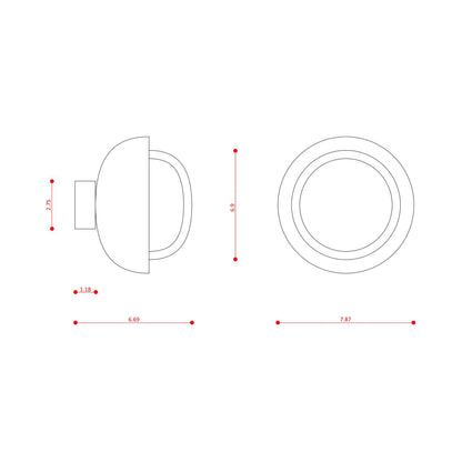 Muse Ceiling / Wall Light - line drawing.