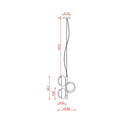 Muse Chandelier - line drawing.