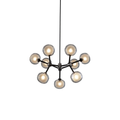 Nabila Chandelier in Black Chrome/Smoked Glass (9-Light).