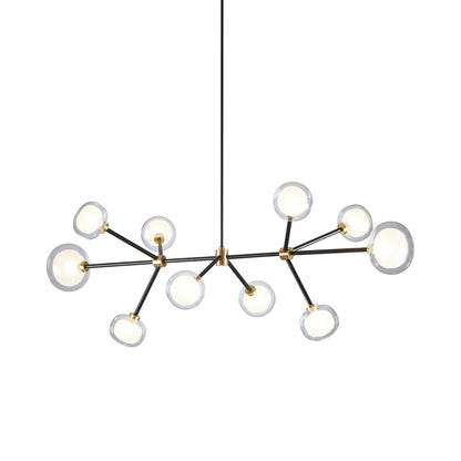 Nabila Chandelier in Brushed Brass/Clear Glass (10-Light).