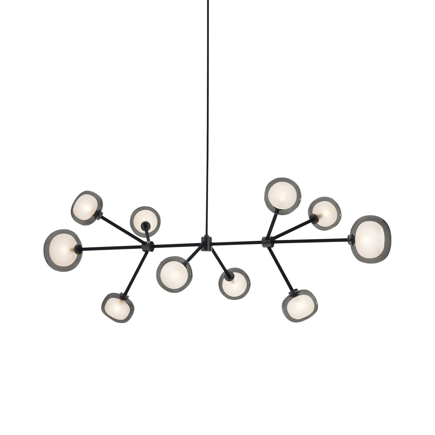 Nabila Chandelier in Black Chrome/Smoked Glass (10-Light).