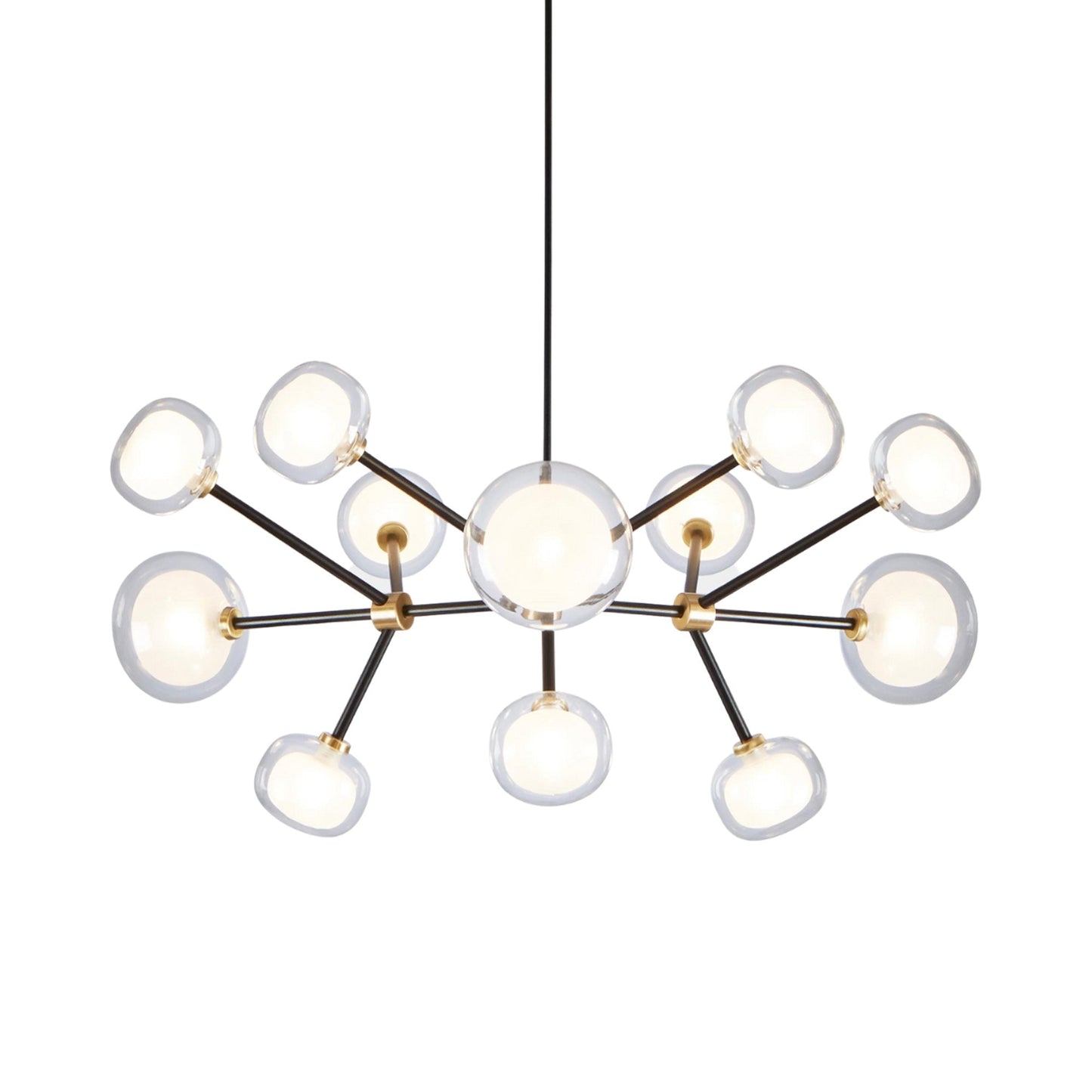 Nabila Chandelier in Brushed Brass/Clear Glass (12-Light).