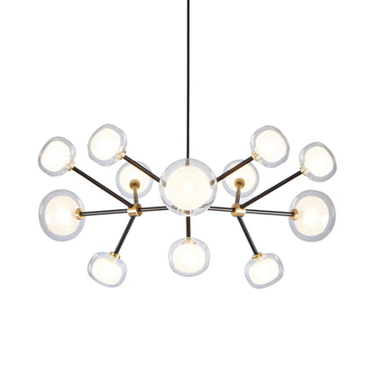 Nabila Chandelier in Brushed Brass/Clear Glass (12-Light).
