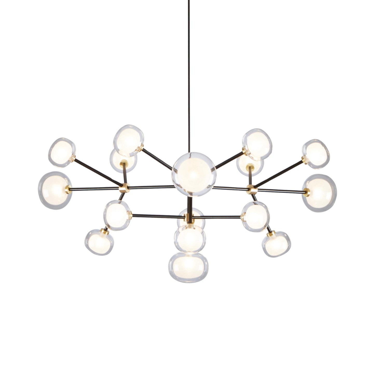 Nabila Chandelier in Brushed Brass/Clear Glass (16-Light).