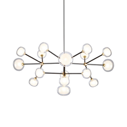 Nabila Chandelier in Brushed Brass/Clear Glass (16-Light).