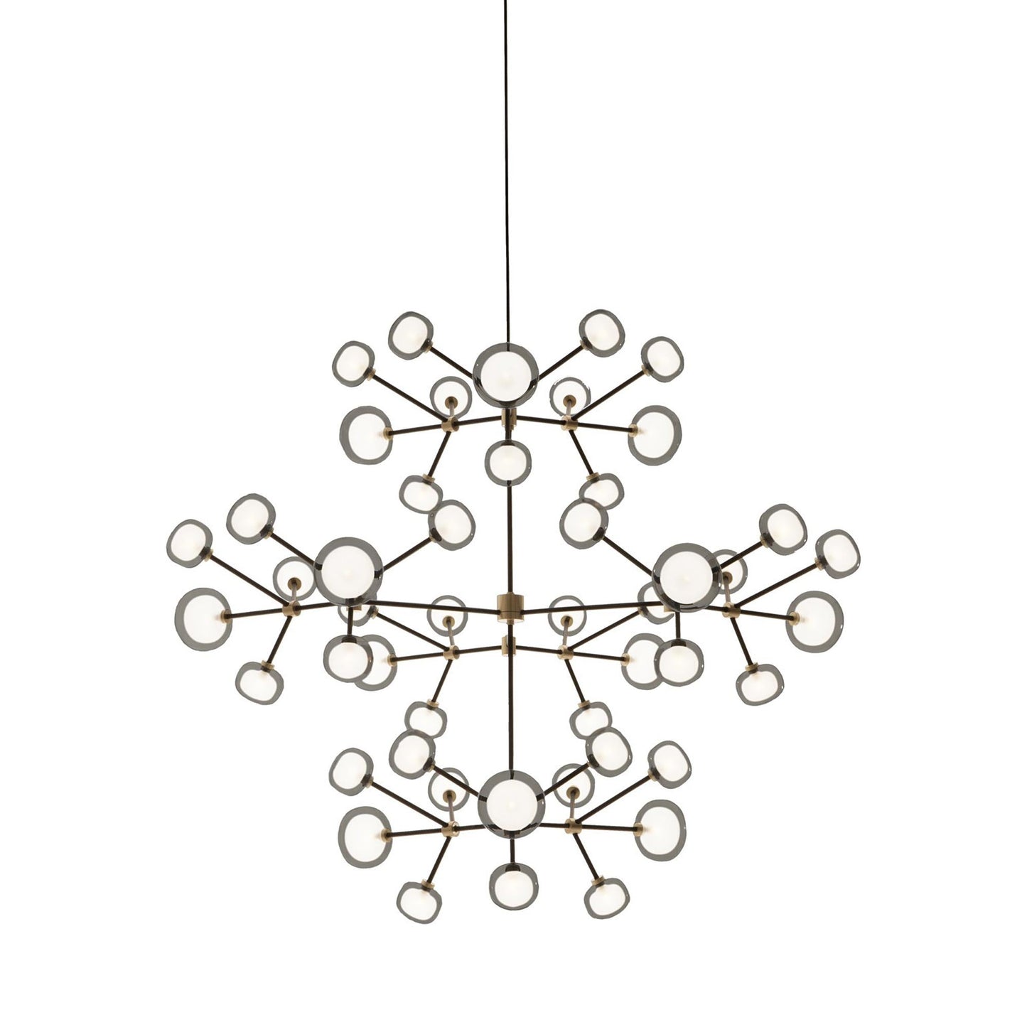 Nabila Chandelier in Brushed Brass/Clear Glass (48-Light).