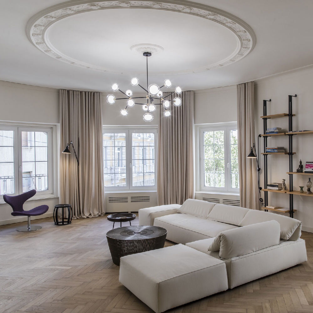 Nabila Chandelier in living room.