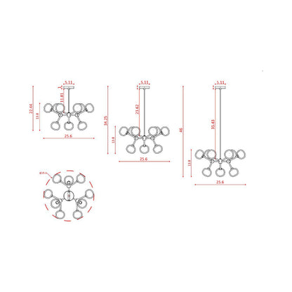 Nabila Chandelier - line drawing.