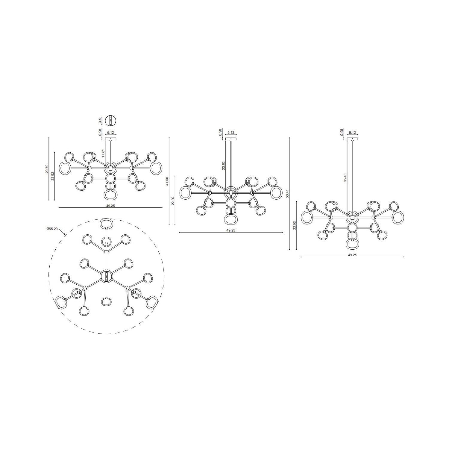 Nabila Chandelier - line drawing.