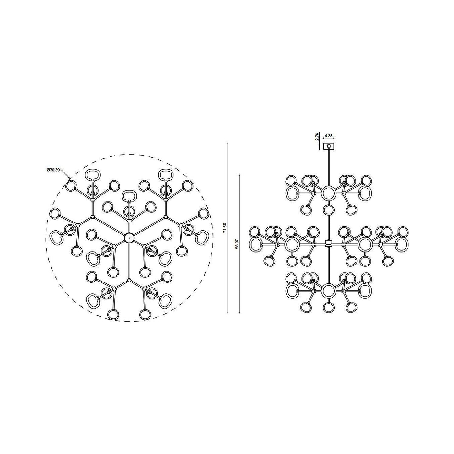 Nabila Chandelier - line drawing.