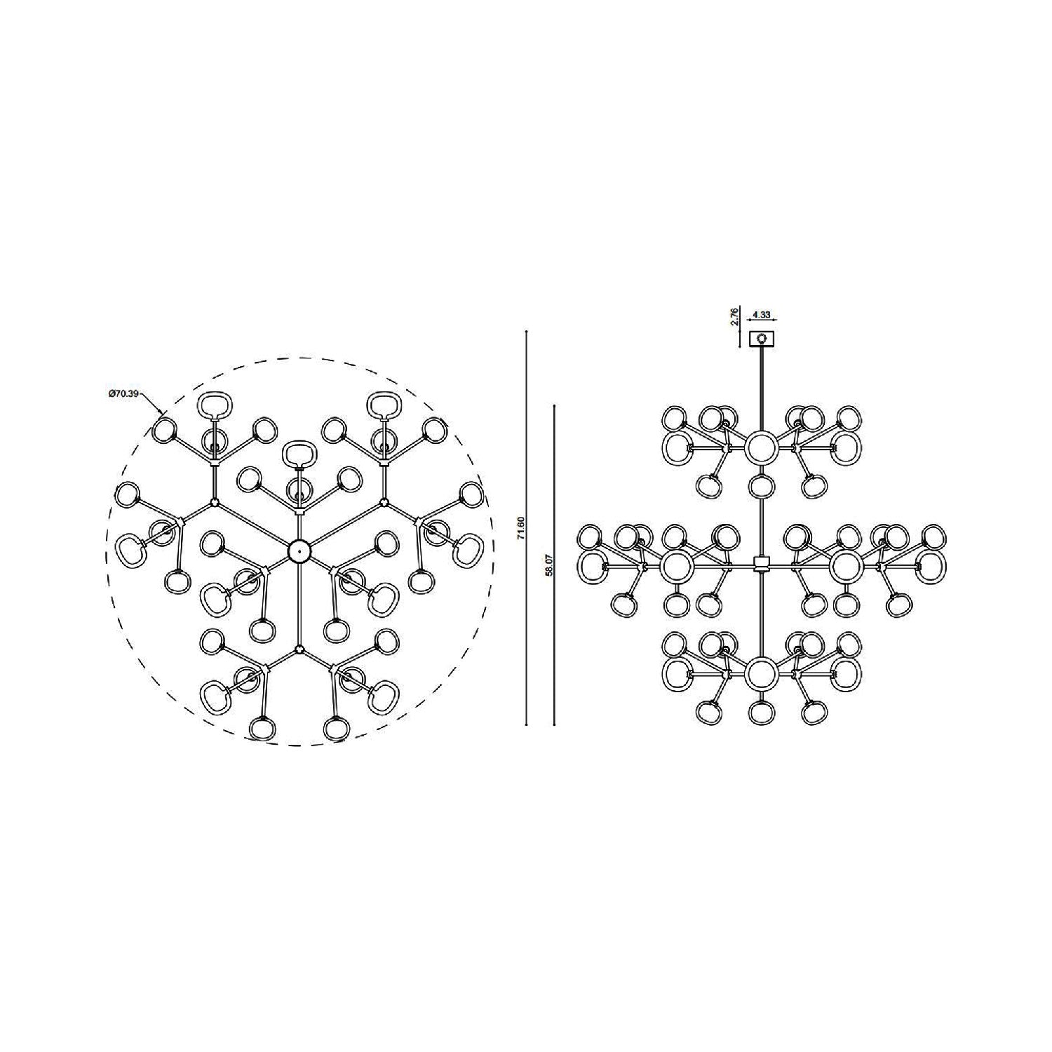Nabila Chandelier - line drawing.