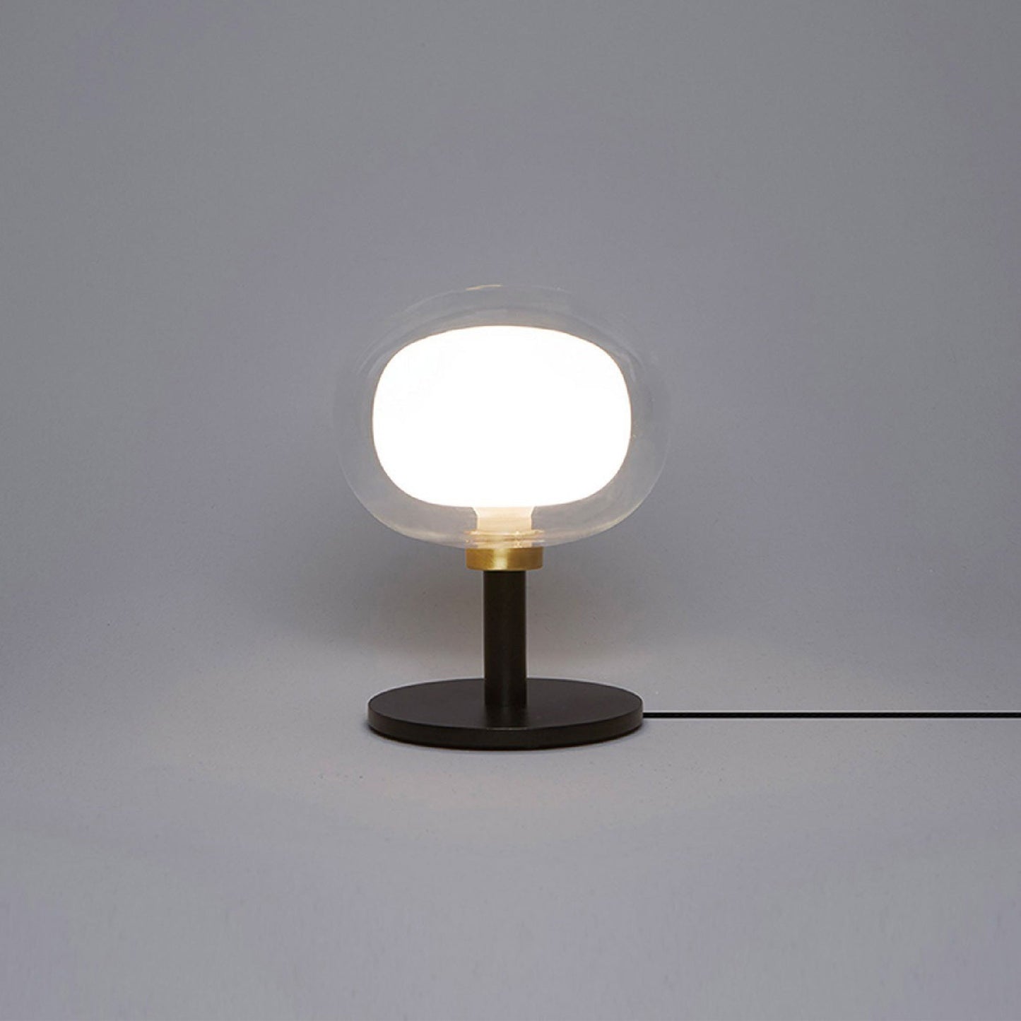 Nabila Table Lamp in Brushed Brass/Clear Glass (7.9-Inch).