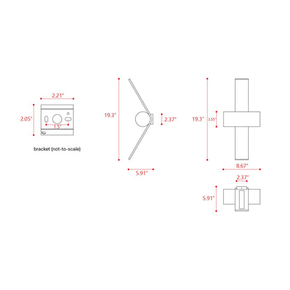 Nastro 563-43 LED Wall Light - line drawing.