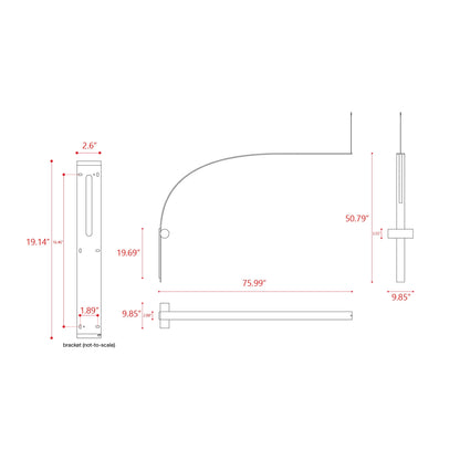 Nastro 563-47 LED Wall Light - line drawing.