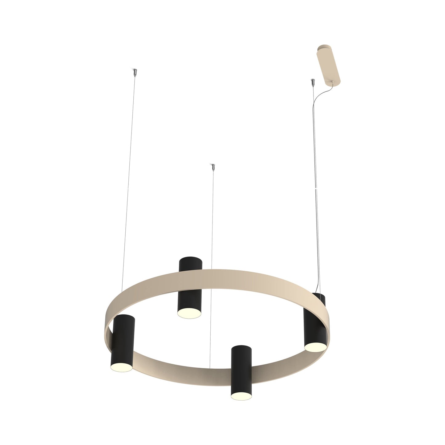 Nastro LED Chandelier in Beige/Sand Black (4-Light).