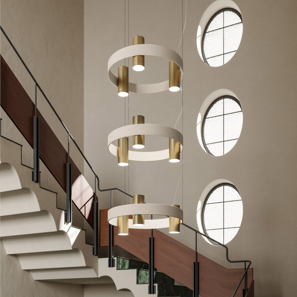 Nastro LED Chandelier in stairway.