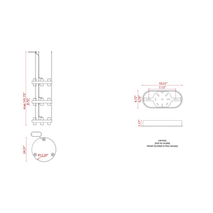 Nastro LED Chandelier - line drawing.