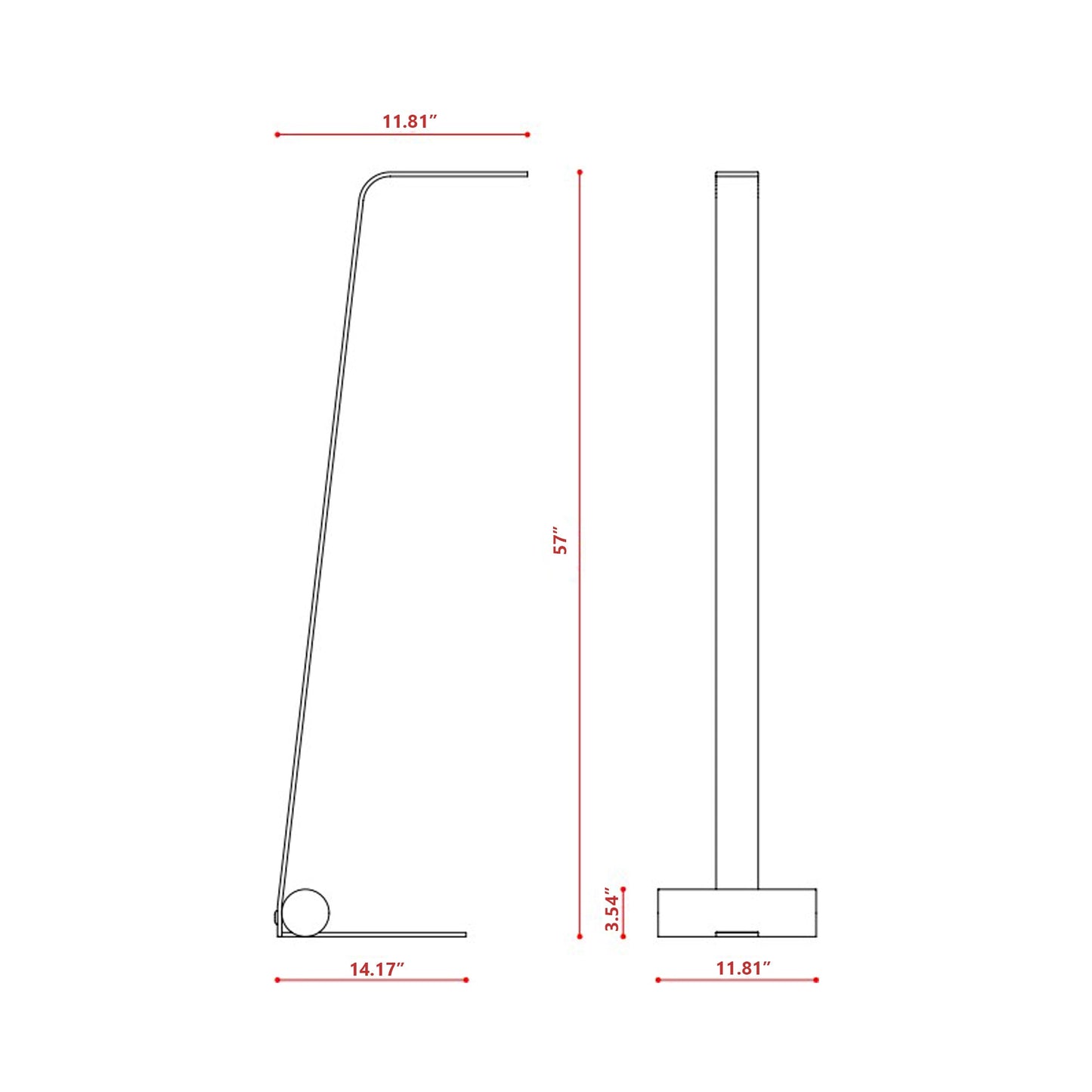 Nastro LED Floor Lamp - line drawing.