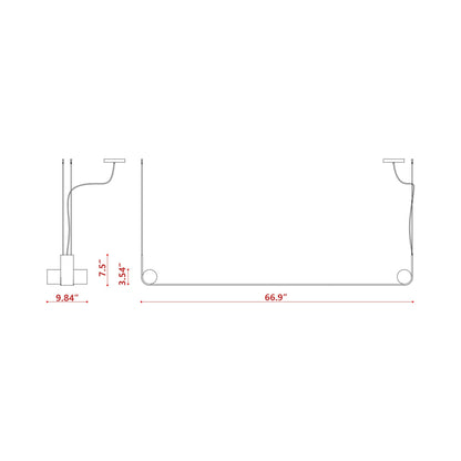 Nastro LED Pendant Light - line drawing.