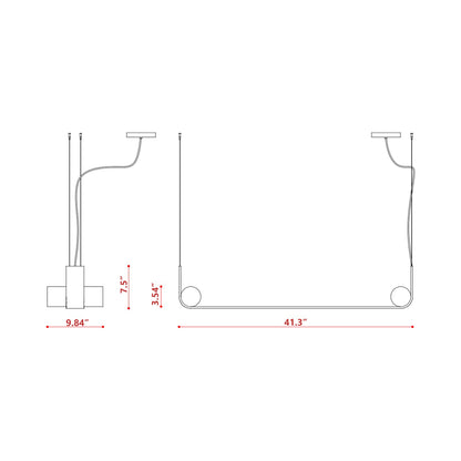 Nastro LED Pendant Light - line drawing.