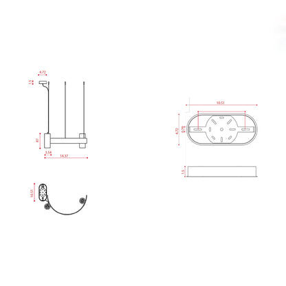 Nastro LED Pendant Light - line drawing.