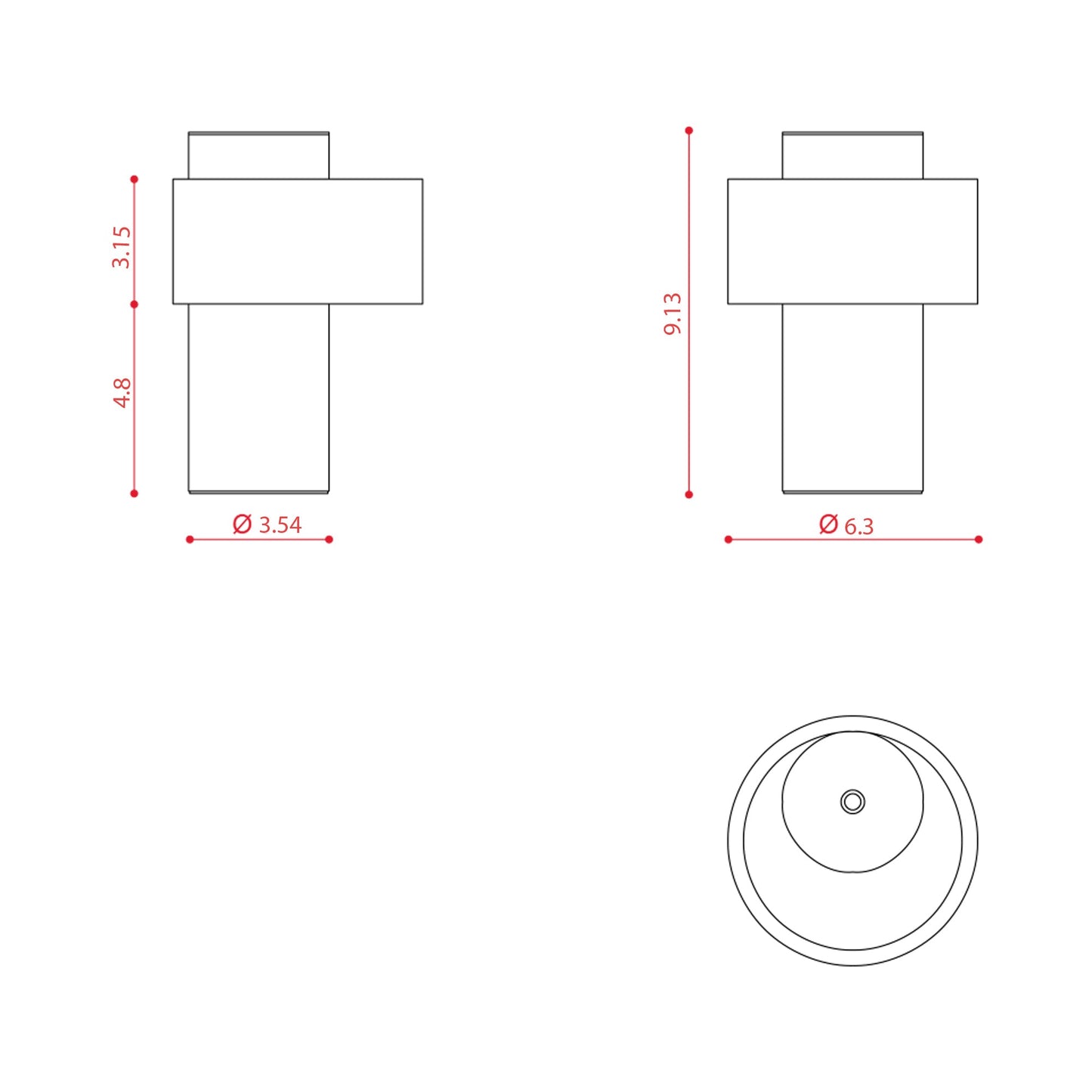 Nastro LED Rechargeable Table Lamp - line drawing.