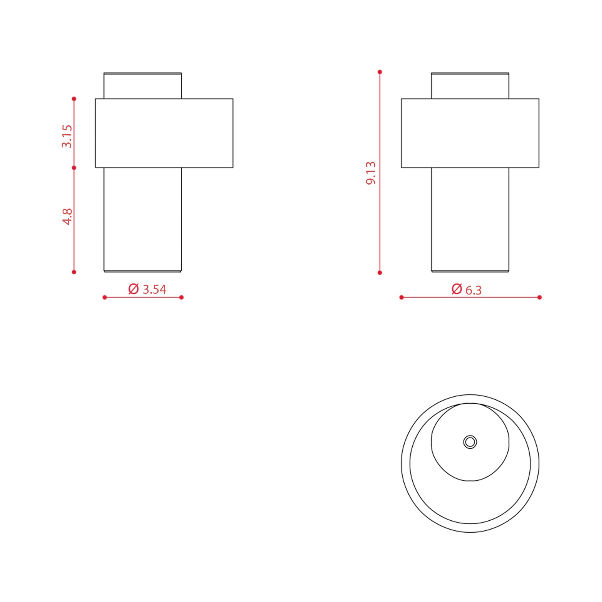 Nastro LED Rechargeable Table Lamp - line drawing.