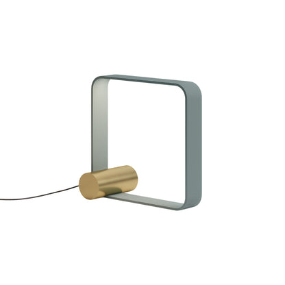 Nastro LED Table Lamp in Greenish-grey/Brushed Brass.