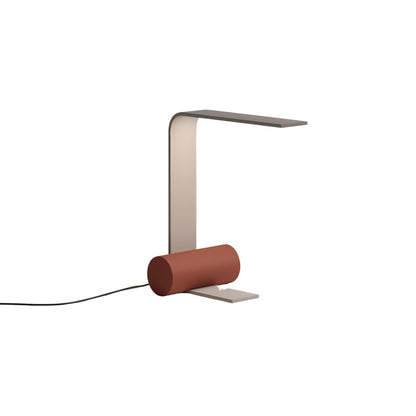 Nastro Open LED Table Lamp in Beige/Terracotta.