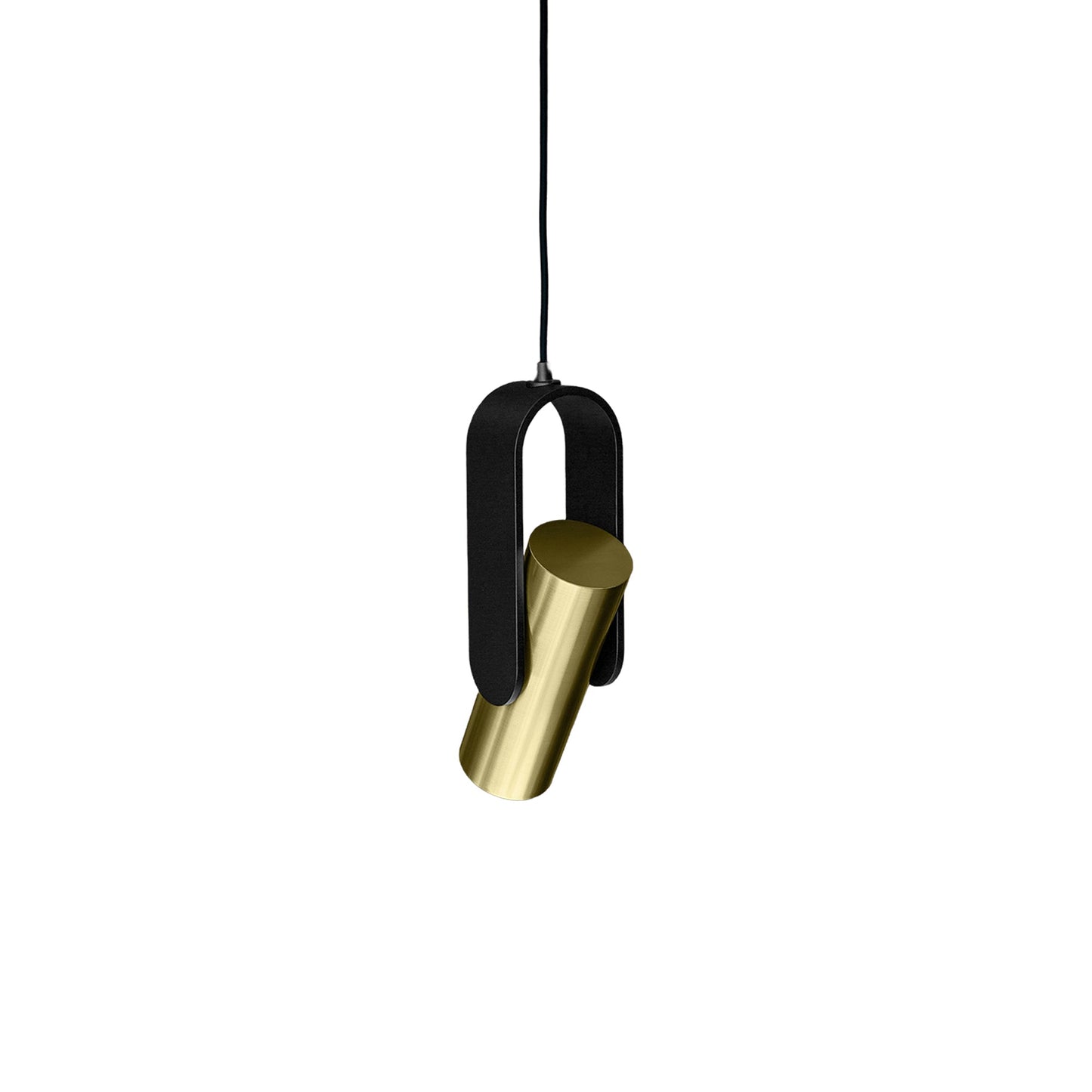 Nastro Orientable Pendant Light in Sand Black/Brushed Brass.