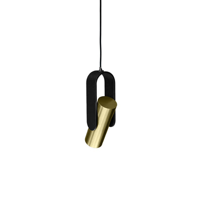Nastro Orientable Pendant Light in Sand Black/Brushed Brass.