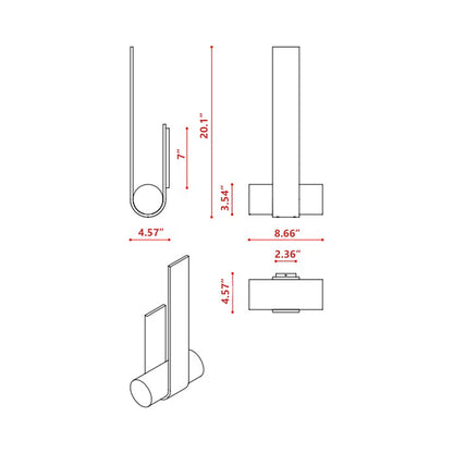 Nastro Outdoor 17W LED Wall Light - line drawing.